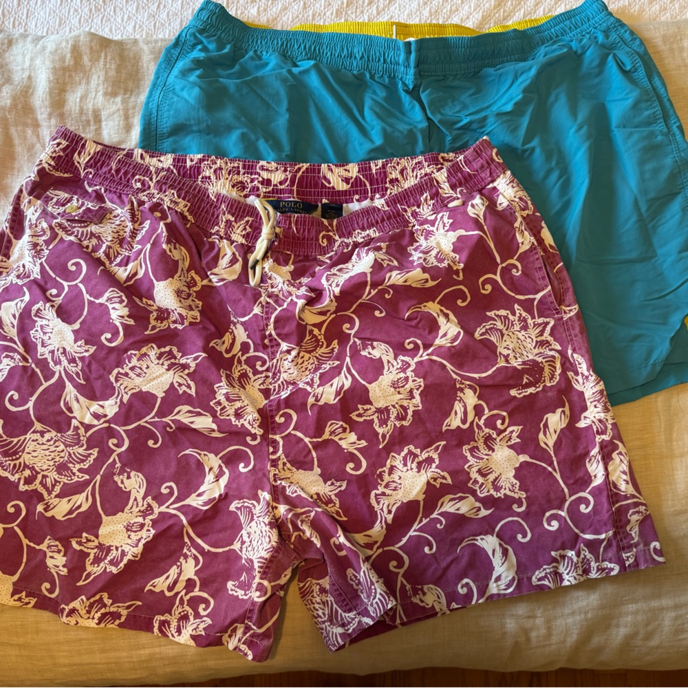 Ralph Lauren Pink and Blue Swim Shorts